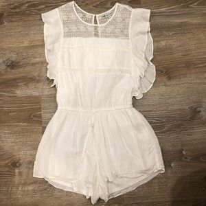American Eagle White Lace Romper